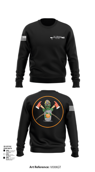 Crew Neck Sweatshirt, 91 Bravo, Fire Department, Teamtime, Team time, sublimation, custom sports apparel, team uniforms, spirit wear, spiritwear, sports uniforms, custom shirts, team store, custom team store, fundraiser sports, apparel fundraiser