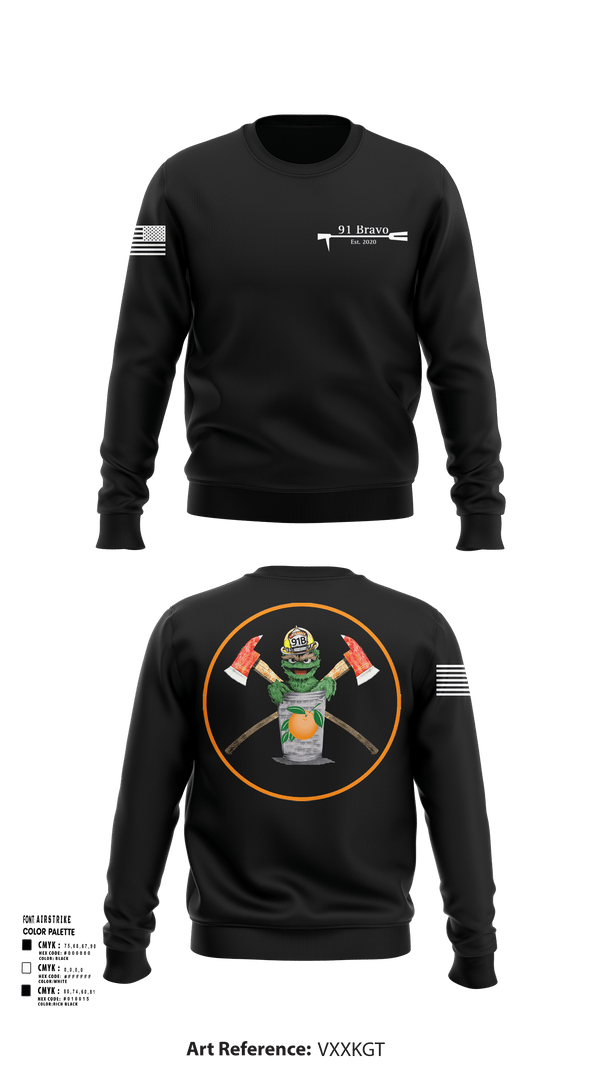 Crew Neck Sweatshirt, 91 Bravo, Fire Department, Teamtime, Team time, sublimation, custom sports apparel, team uniforms, spirit wear, spiritwear, sports uniforms, custom shirts, team store, custom team store, fundraiser sports, apparel fundraiser