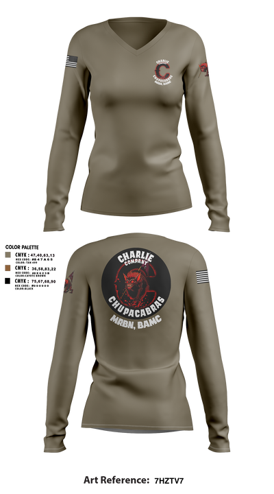 C Co Chupacabras Women's Long Sleeve V-neck Shirt - 4