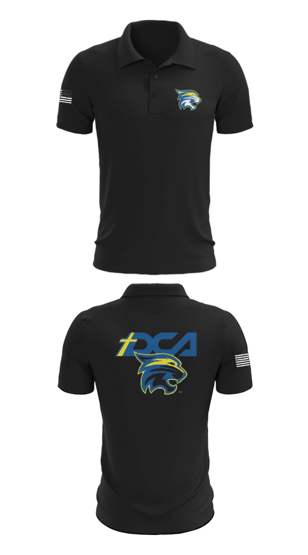 Short Sleeve Performance Polo, Donelson Christian Academy Soccer, Men's Soccer, Teamtime, Team time, sublimation, custom sports apparel, team uniforms, spirit wear, spiritwear, sports uniforms, custom shirts, team store, custom team store, fundraiser sports, apparel fundraiser