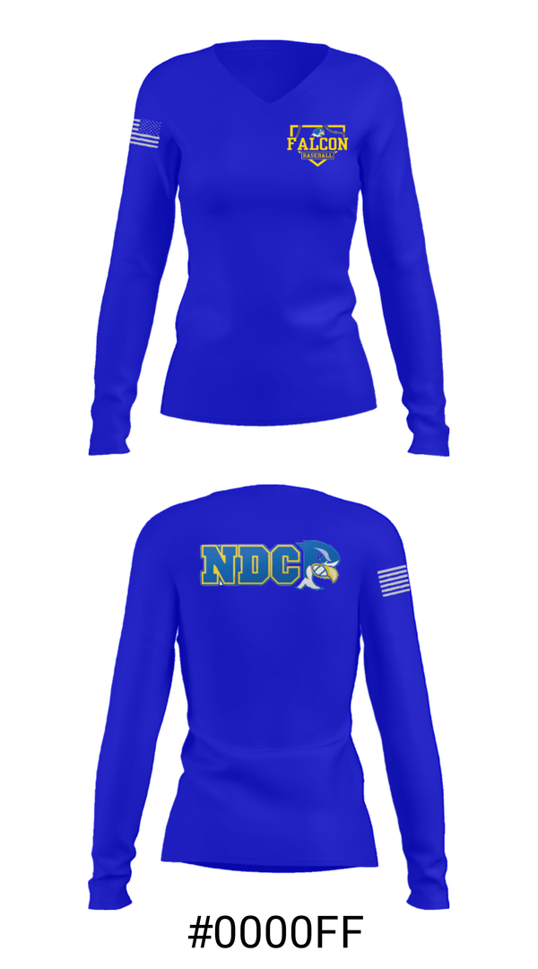 Women's Long Sleeve Vneck Shirt, Notre Dame College Baseball, Baseball, Teamtime, Team time, sublimation, custom sports apparel, team uniforms, spirit wear, spiritwear, sports uniforms, custom shirts, team store, custom team store, fundraiser sports, apparel fundraiser