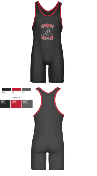 Andrews Wildcats 74502940 Wrestling Singlet - 2