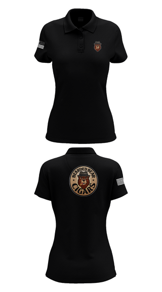 Womens Short Sleeve Performance Polo, Bearded Bear Cigars, , Teamtime, Team time, sublimation, custom sports apparel, team uniforms, spirit wear, spiritwear, sports uniforms, custom shirts, team store, custom team store, fundraiser sports, apparel fundraiser