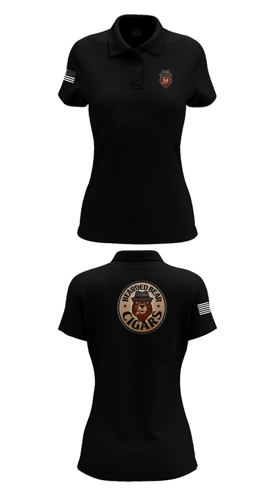 Bearded Bear Cigars 58780809 Women's Short Sleeve Performance Polo  - 36