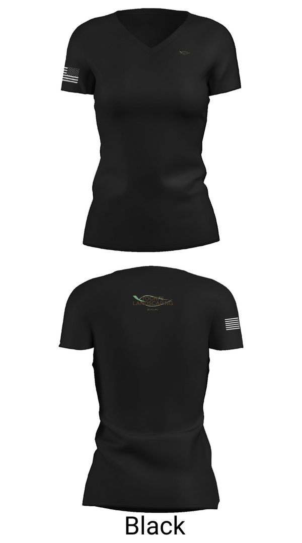 Womens Short Sleeve Vneck Shirt, Tochi’s Landscaping, , Teamtime, Team time, sublimation, custom sports apparel, team uniforms, spirit wear, spiritwear, sports uniforms, custom shirts, team store, custom team store, fundraiser sports, apparel fundraiser