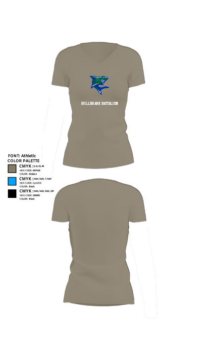 Bullshark Battalion 90693069 Women's Short Sleeve V-neck Shirt - 64