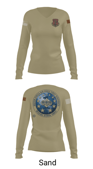 Women's Long Sleeve Vneck Shirt, 186 Air Refueling Wing, Air Force, Teamtime, Team time, sublimation, custom sports apparel, team uniforms, spirit wear, spiritwear, sports uniforms, custom shirts, team store, custom team store, fundraiser sports, apparel fundraiser