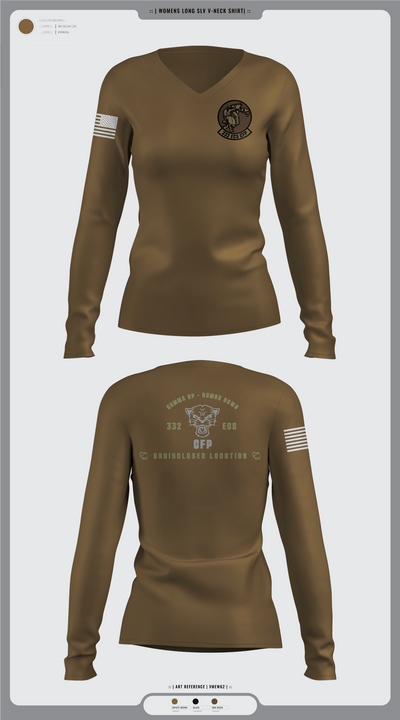 332 ECS SCOS 86475231 Women's Long Sleeve V-neck Shirt - 4