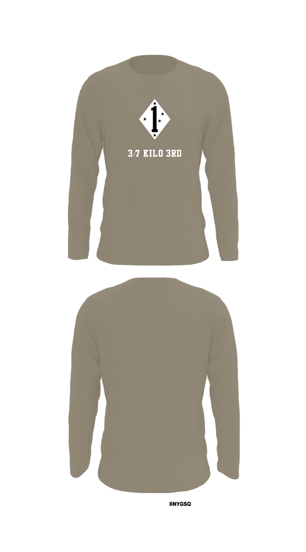 Long Sleeve Performance Shirt, 3/7 Kilo 3rd, Marines, Teamtime, Team time, sublimation, custom sports apparel, team uniforms, spirit wear, spiritwear, sports uniforms, custom shirts, team store, custom team store, fundraiser sports, apparel fundraiser