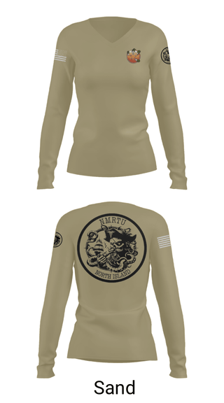 Womens Long Sleeve Vneck Shirt, USS MAKIN ISLANDC5 MKI, Navy, Teamtime, Team time, sublimation, custom sports apparel, team uniforms, spirit wear, spiritwear, sports uniforms, custom shirts, team store, custom team store, fundraiser sports, apparel fundraiser