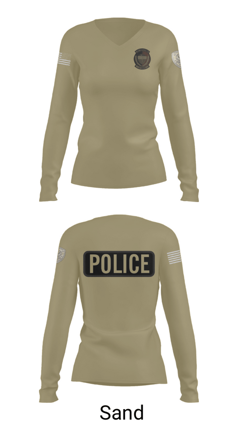 Women's Long Sleeve Vneck Shirt, 27 SOSFS, Air Force, Teamtime, Team time, sublimation, custom sports apparel, team uniforms, spirit wear, spiritwear, sports uniforms, custom shirts, team store, custom team store, fundraiser sports, apparel fundraiser