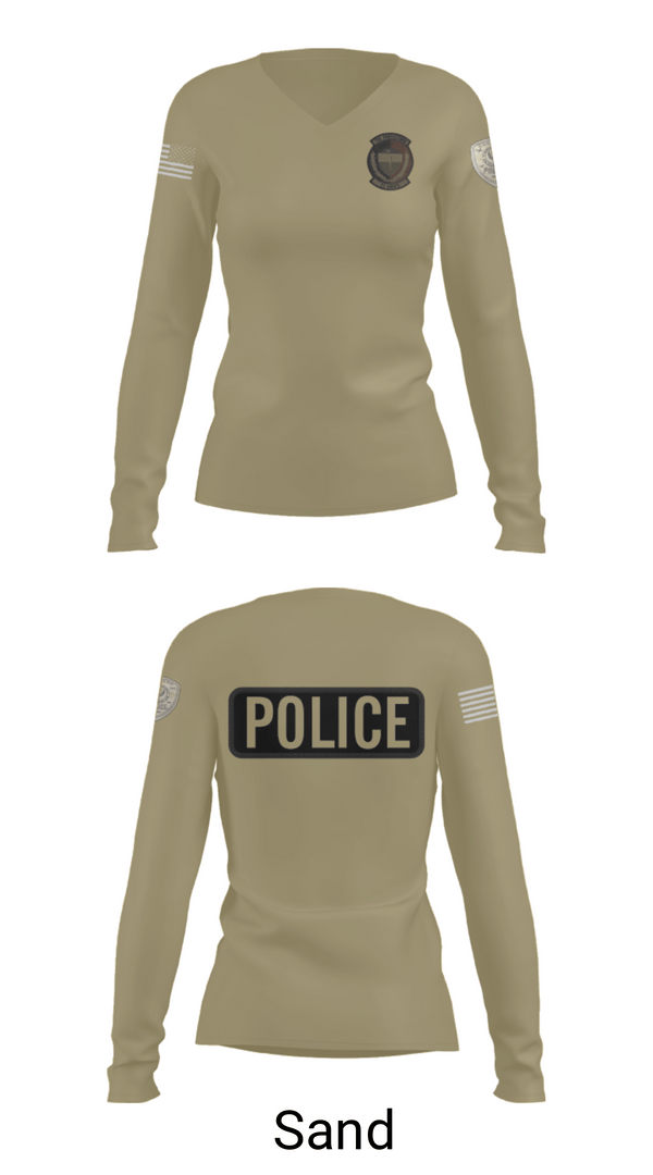 Women's Long Sleeve Vneck Shirt, 27 SOSFS, Air Force, Teamtime, Team time, sublimation, custom sports apparel, team uniforms, spirit wear, spiritwear, sports uniforms, custom shirts, team store, custom team store, fundraiser sports, apparel fundraiser