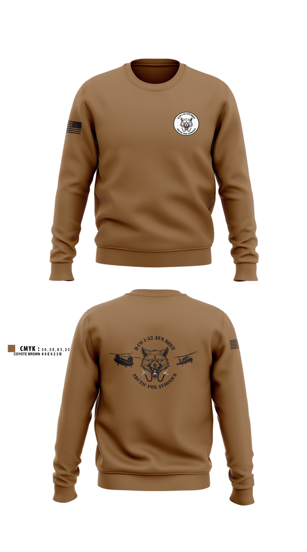 Crew Neck Sweatshirt, D Co 2-13th AVN REGTD Co 1-52 AVN REGTD Co 1-52 AVN REGT, , Teamtime, Team time, sublimation, custom sports apparel, team uniforms, spirit wear, spiritwear, sports uniforms, custom shirts, team store, custom team store, fundraiser sports, apparel fundraiser