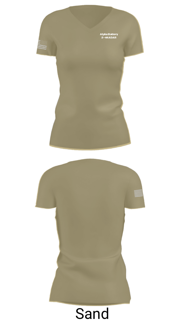 Women's Short Sleeve Vneck Shirt, Alpha Battery 2-44 ADAR, , Teamtime, Team time, sublimation, custom sports apparel, team uniforms, spirit wear, spiritwear, sports uniforms, custom shirts, team store, custom team store, fundraiser sports, apparel fundraiser
