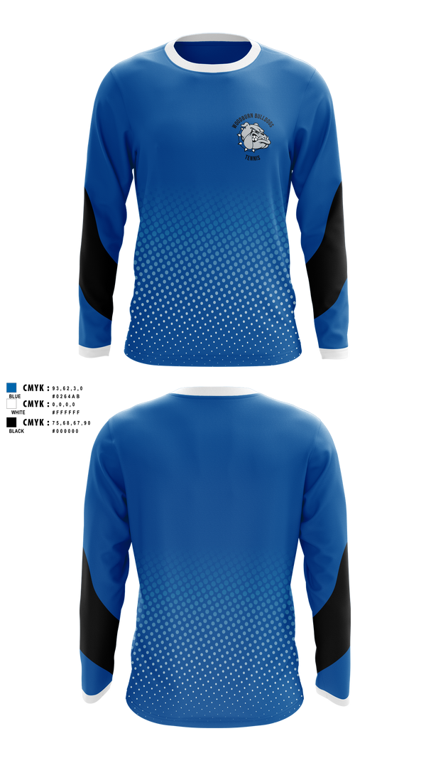 Long Sleeve Performance Shirt, Woodburn Bulldogs, Tennis, Teamtime, Team time, sublimation, custom sports apparel, team uniforms, spirit wear, spiritwear, sports uniforms, custom shirts, team store, custom team store, fundraiser sports, apparel fundraiser