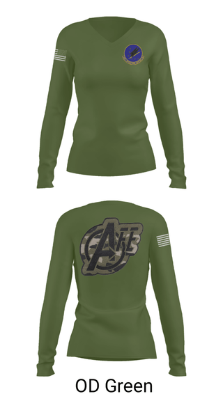 Womens Long Sleeve Vneck Shirt, 509 OSS, Air Force, Teamtime, Team time, sublimation, custom sports apparel, team uniforms, spirit wear, spiritwear, sports uniforms, custom shirts, team store, custom team store, fundraiser sports, apparel fundraiser