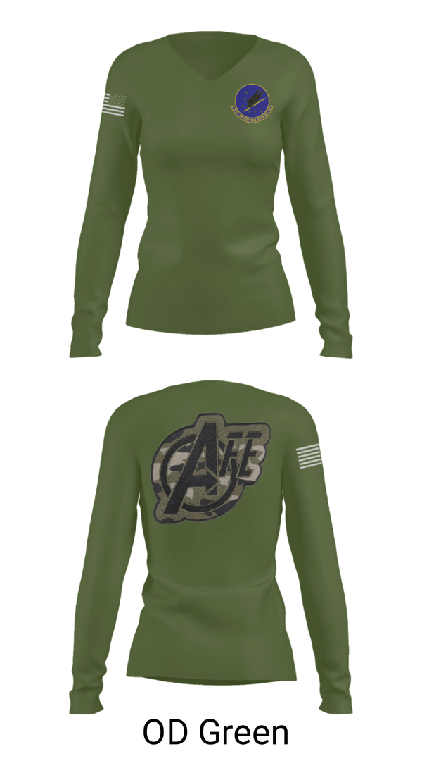 Womens Long Sleeve Vneck Shirt, 509 OSS, Air Force, Teamtime, Team time, sublimation, custom sports apparel, team uniforms, spirit wear, spiritwear, sports uniforms, custom shirts, team store, custom team store, fundraiser sports, apparel fundraiser