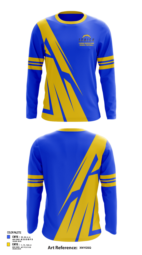 Long Sleeve Performance Shirt, Lehigh Senior High School Football, Football, Teamtime, Team time, sublimation, custom sports apparel, team uniforms, spirit wear, spiritwear, sports uniforms, custom shirts, team store, custom team store, fundraiser sports, apparel fundraiser