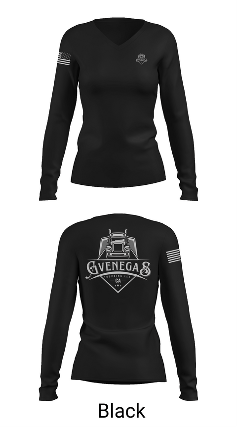 Womens Long Sleeve Vneck Shirt, G Venegas Trucking LLC, , Teamtime, Team time, sublimation, custom sports apparel, team uniforms, spirit wear, spiritwear, sports uniforms, custom shirts, team store, custom team store, fundraiser sports, apparel fundraiser