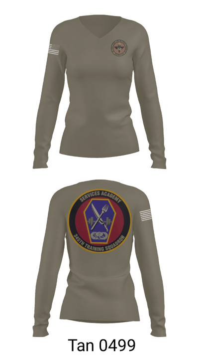 345 TRS 70386856 Women's Long Sleeve V-neck Shirt - 77