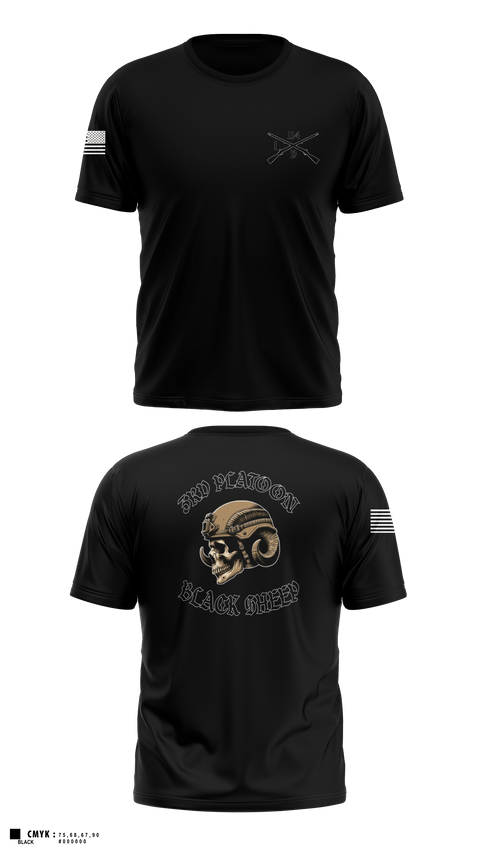 Short Sleeve Performance Shirt, 3rd PLT Black SheepDelta company 114, Army, Teamtime, Team time, sublimation, custom sports apparel, team uniforms, spirit wear, spiritwear, sports uniforms, custom shirts, team store, custom team store, fundraiser sports, apparel fundraiser
