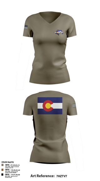 Womens Short Sleeve Vneck Shirt, USS Colorado, Navy, Teamtime, Team time, sublimation, custom sports apparel, team uniforms, spirit wear, spiritwear, sports uniforms, custom shirts, team store, custom team store, fundraiser sports, apparel fundraiser