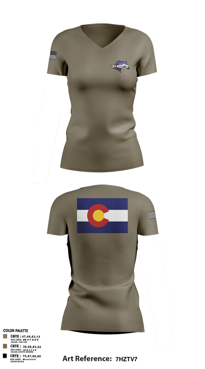 USS Colorado 62419768 Women's Short Sleeve V-neck Shirt - 1