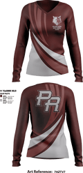 Prairie Ridge High School Dance 12250587 Women's Long Sleeve V-neck Shirt - 1