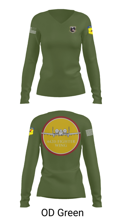 442D FW 35089467 Women's Long Sleeve V-neck Shirt - 57
