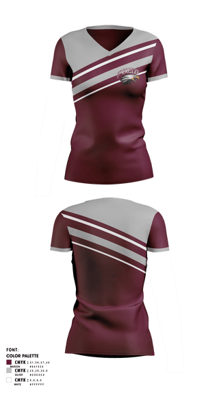 Womens Short Sleeve Vneck Shirt, Pikes Peak Christian School, , Teamtime, Team time, sublimation, custom sports apparel, team uniforms, spirit wear, spiritwear, sports uniforms, custom shirts, team store, custom team store, fundraiser sports, apparel fundraiser