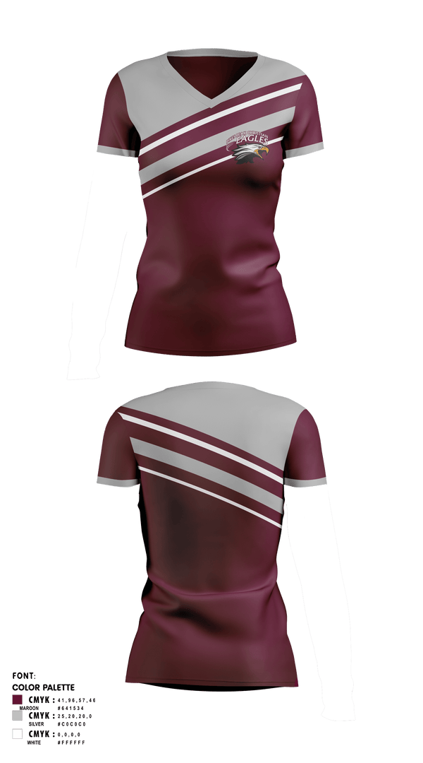 Womens Short Sleeve Vneck Shirt, Pikes Peak Christian School, , Teamtime, Team time, sublimation, custom sports apparel, team uniforms, spirit wear, spiritwear, sports uniforms, custom shirts, team store, custom team store, fundraiser sports, apparel fundraiser