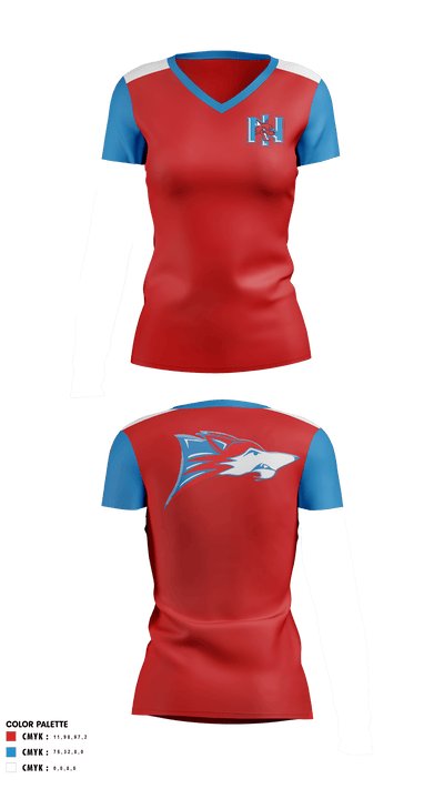 North Iredell High School Volleyball 34640851 Women's Short Sleeve V-neck Shirt - 40