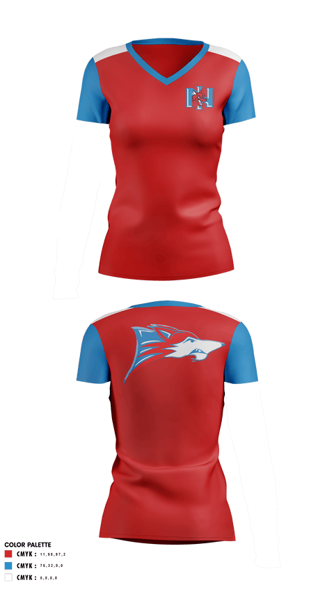 Women's Short Sleeve Vneck Shirt, North Iredell High School Volleyball, Women's Volleyball, Teamtime, Team time, sublimation, custom sports apparel, team uniforms, spirit wear, spiritwear, sports uniforms, custom shirts, team store, custom team store, fundraiser sports, apparel fundraiser