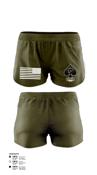 Womens Shorts, Connellsville Area Hugh School Junior ROTC, Army, Teamtime, Team time, sublimation, custom sports apparel, team uniforms, spirit wear, spiritwear, sports uniforms, custom shirts, team store, custom team store, fundraiser sports, apparel fundraiser