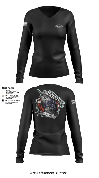 Womens Long Sleeve Vneck Shirt, CHC NARWHAL, Coast Guard, Teamtime, Team time, sublimation, custom sports apparel, team uniforms, spirit wear, spiritwear, sports uniforms, custom shirts, team store, custom team store, fundraiser sports, apparel fundraiser