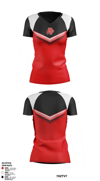 Womens Short Sleeve Vneck Shirt, Highland Park Senior High School Gymnastics, Spirit Store, Teamtime, Team time, sublimation, custom sports apparel, team uniforms, spirit wear, spiritwear, sports uniforms, custom shirts, team store, custom team store, fundraiser sports, apparel fundraiser