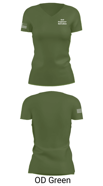 2nd Engineer Battalion 90594727 Women's Short Sleeve V-neck Shirt - 48