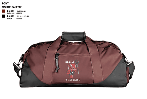 Duffle Bag, Devils, Wrestling, Teamtime, Team time, sublimation, custom sports apparel, team uniforms, spirit wear, spiritwear, sports uniforms, custom shirts, team store, custom team store, fundraiser sports, apparel fundraiser