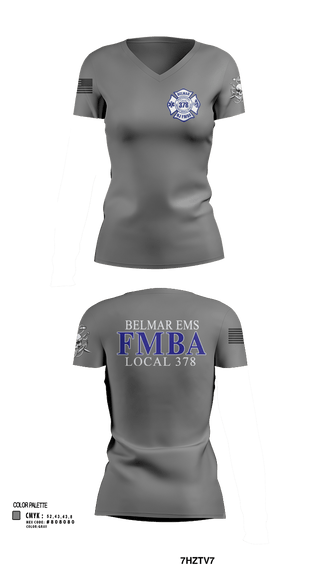 Womens Short Sleeve Vneck Shirt, Belmar FMBA, Fire Department, Teamtime, Team time, sublimation, custom sports apparel, team uniforms, spirit wear, spiritwear, sports uniforms, custom shirts, team store, custom team store, fundraiser sports, apparel fundraiser