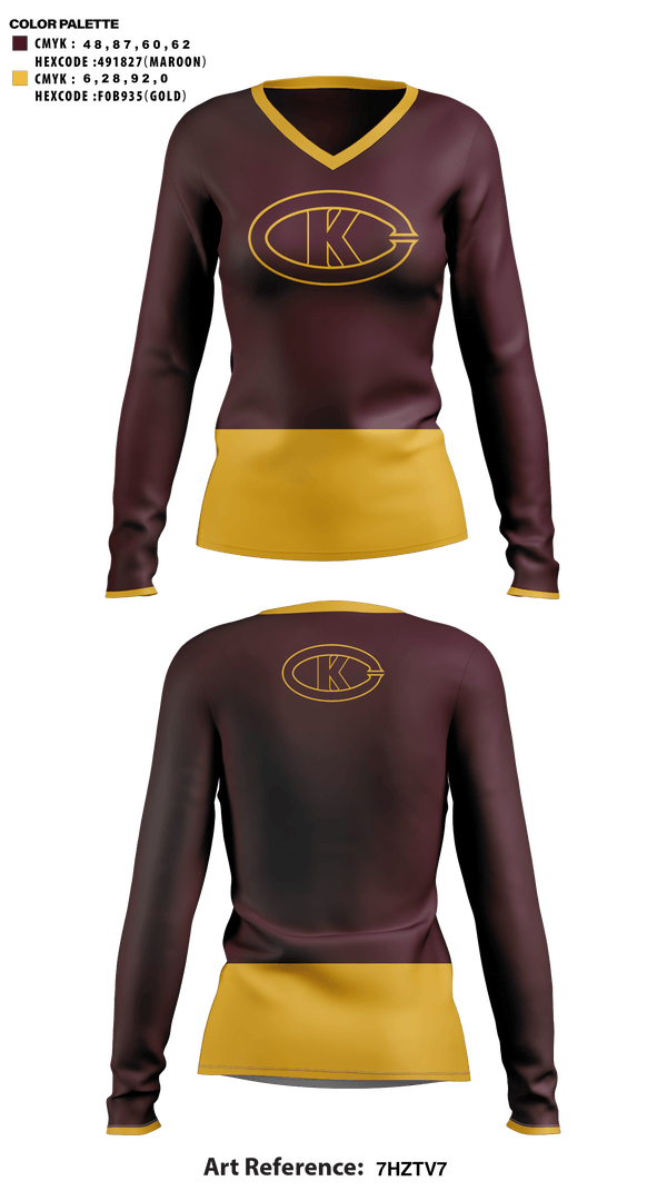 Womens Long Sleeve Vneck Shirt, Christ the King High School Cheer, Cheer, Teamtime, Team time, sublimation, custom sports apparel, team uniforms, spirit wear, spiritwear, sports uniforms, custom shirts, team store, custom team store, fundraiser sports, apparel fundraiser