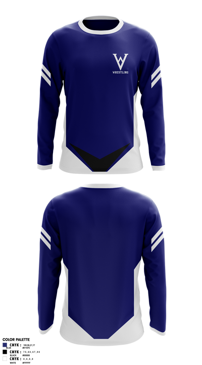 Winfield Youth Wrestling Club 41902136 Long Sleeve Rash Guard Shirt - 2
