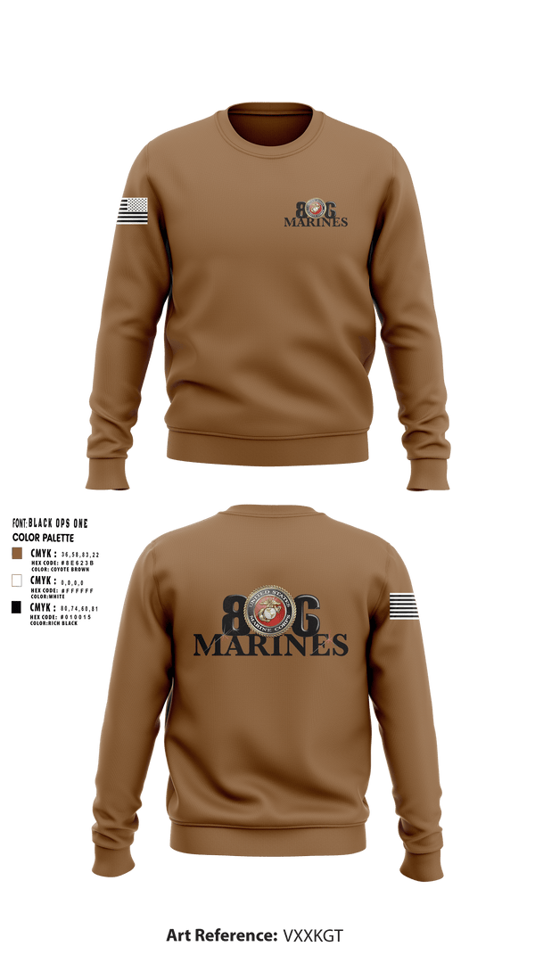 Crew Neck Sweatshirt, 806 MarinesBoots and Badges of the South Plains, Fire Department, Teamtime, Team time, sublimation, custom sports apparel, team uniforms, spirit wear, spiritwear, sports uniforms, custom shirts, team store, custom team store, fundraiser sports, apparel fundraiser