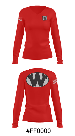 Women's Long Sleeve Vneck Shirt, Wheeler County Middle School Softball, Softball, Teamtime, Team time, sublimation, custom sports apparel, team uniforms, spirit wear, spiritwear, sports uniforms, custom shirts, team store, custom team store, fundraiser sports, apparel fundraiser