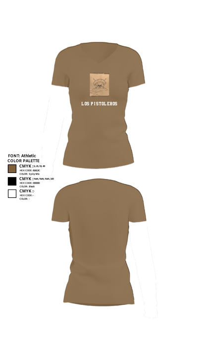 Los Pistoleros 43095637 Women's Short Sleeve V-neck Shirt - 4
