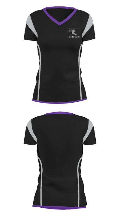 Meade High School Track 444243 Women's Short Sleeve V-neck Shirt - 29
