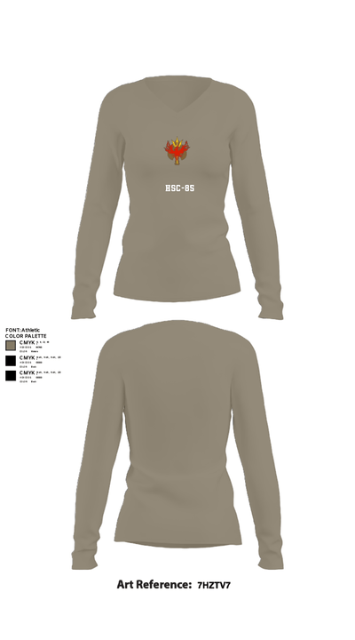HSC-85 15010069 Women's Long Sleeve V-neck Shirt - 59