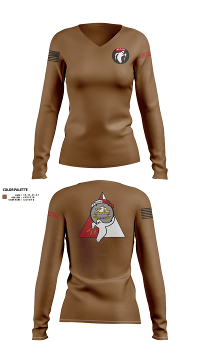 Ghost Platoon, HHC, 2-8 CAV, 1ABCT, 1CD 65743217 Women's Long Sleeve V-neck Shirt - 50