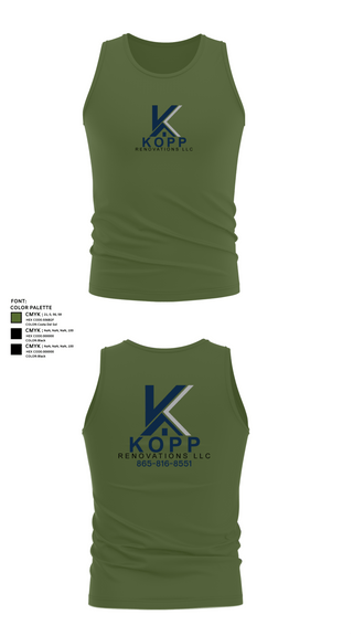 Tank Top, Kopp Renovations, , Teamtime, Team time, sublimation, custom sports apparel, team uniforms, spirit wear, spiritwear, sports uniforms, custom shirts, team store, custom team store, fundraiser sports, apparel fundraiser