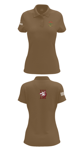 Women's Short Sleeve Performance Polo, Apache company, 4-6 IN, Army, Teamtime, Team time, sublimation, custom sports apparel, team uniforms, spirit wear, spiritwear, sports uniforms, custom shirts, team store, custom team store, fundraiser sports, apparel fundraiser