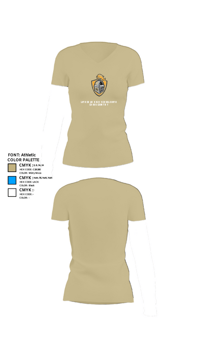 Lutheran High School South Cross Country 50596154 Women's Short Sleeve V-neck Shirt - 38